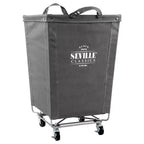 Seville Classics Commercial Heavy Duty Laundry Hamper Canvas Gray: Portable Clothes Hamper with Wheels & Built-In Handles