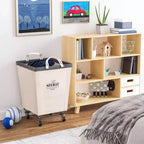 Seville Classics Commercial Heavy Duty Laundry Hamper Canvas Gray: Portable Clothes Hamper with Wheels & Built-In Handles