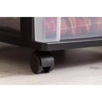 IRIS 4 Drawer Narrow Plastic Storage Drawer Cart Black 2pc