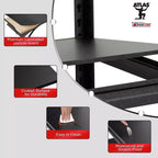 Shuntong 48"x18"x72" Metal Shelving 5-Tier with Concealed Post Laminated Boards Black Textured Finish