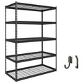 Atlas Shelving 5-Tier 48"x24"x72" Steel Boltless Shelving Load 4000lbs with Wire Deck Dark Gray