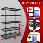 Scaffalatura in acciaio bulloni Atlas a 5 ripiani 48"x24"x72", carico 4000 libbre con pianale in rete metallica grigio scuro