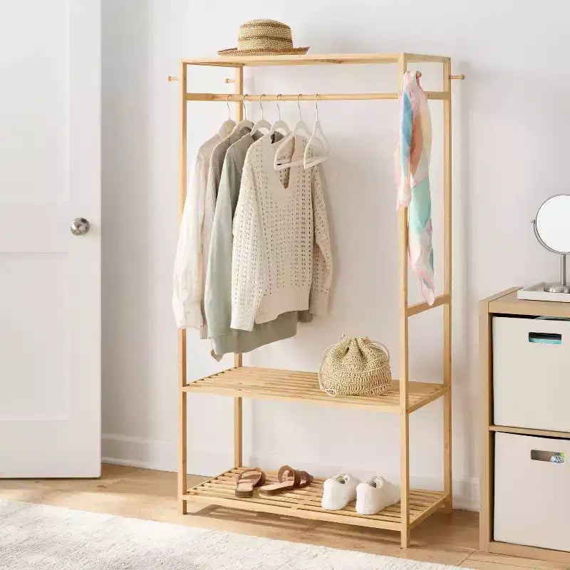 Bamboo Garment Rack with Shelving - Brightroom™