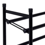 Organize It All 2 Tier Expandable, Stackable and Adjustable Shoe Rack Organizer Black: Iron Frame, Holds 12 Pairs, 46" Width
