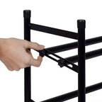 Organize It All 2 Tier Expandable, Stackable and Adjustable Shoe Rack Organizer Black: Iron Frame, Holds 12 Pairs, 46" Width