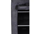 J&V TEXTILES 4 Tier Shoe Rack with Side Pocket Holds 24 Shoes Black