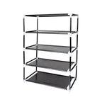 J&V TEXTILES 4 Tier Shoe Rack with Side Pocket Holds 24 Shoes Black