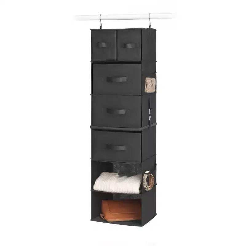 Whitmor Multifunctional Hanging Organizer with Drawer Inserts 1ct Black