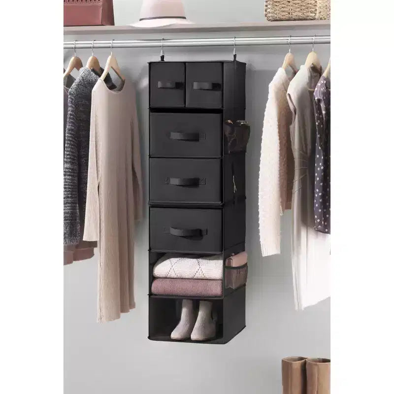 Whitmor Organizer sospeso multifunzione con inserti per cassetti 1 pz Nero