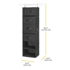 Whitmor Organizer sospeso multifunzione con inserti per cassetti 1 pz Nero