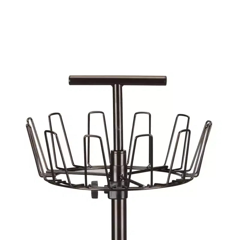 Household Essentials 3 Tier Revolving Shoe Tree Bronze: Iron Frame Shoe Rack for Closet & Ground, Holds 18 Pairs