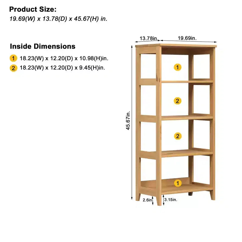 Trendfurn Arona 4-Shelf Bookcase