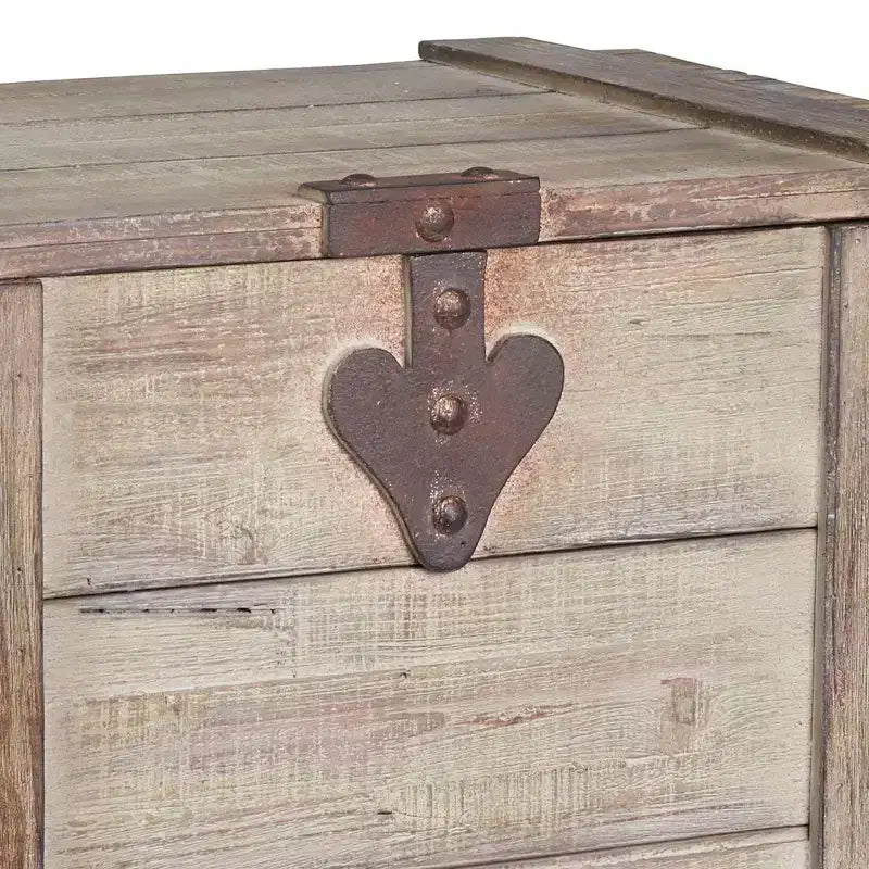 Household Essentials Small Antiqued Decorative Trunk: Multicolored Storage Trunk for All Ages, 19" x 11" x 15.75"