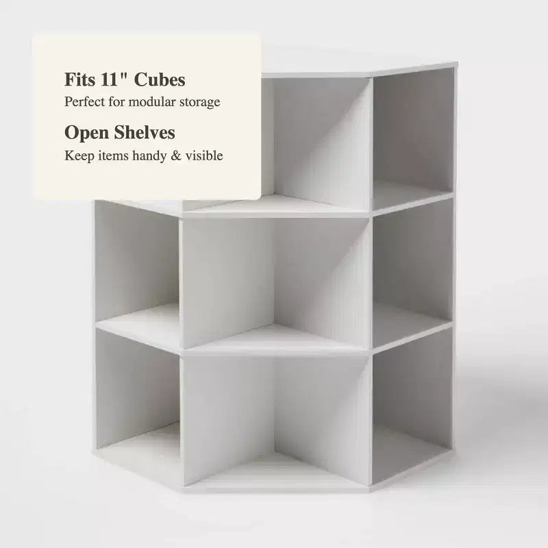 11" 9 Cube Corner Book Shelf White - Brightroom™