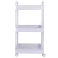 Organize It All 3 Tier Storage Rolling Utility Cart with Wheels White