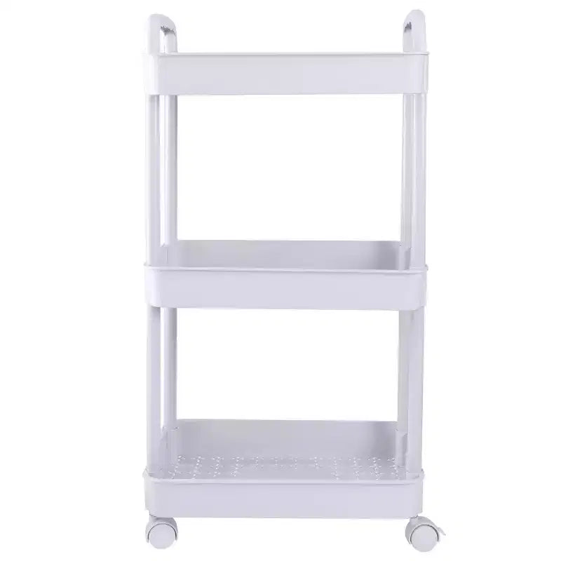 Organize It All 3 Tier Storage Rolling Utility Cart with Wheels White