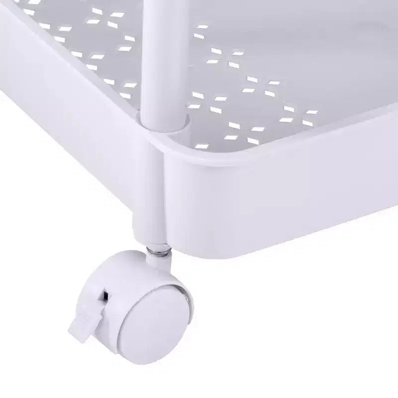 Organize It All 3 Tier Storage Rolling Utility Cart with Wheels White