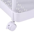 Organize It All 3 Tier Storage Rolling Utility Cart with Wheels White