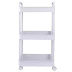 Organize It All 3 Tier Storage Rolling Utility Cart with Wheels White