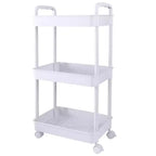 Organize It All 3 Tier Storage Rolling Utility Cart with Wheels White
