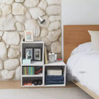 Niche 2pk Cubo Scaffale organizer cubico impilabile in legno a mezza altezza, colore bianco neve