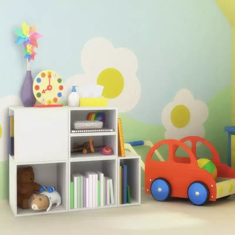 Niche 2pk Cubo Scaffale organizer cubico impilabile in legno a mezza altezza, colore bianco neve