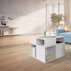 Niche 2pk Cubo Scaffale organizer cubico impilabile in legno a mezza altezza, colore bianco neve