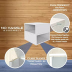 Niche 2pk Cubo Scaffale organizer cubico impilabile in legno a mezza altezza, colore bianco neve