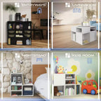 Niche 2pk Cubo Scaffale organizer cubico impilabile in legno a mezza altezza, colore bianco neve