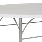 Tavolo Pieghevole da Evento Tondo in Plastica Bi-Fold da 1,80 m con Maniglia