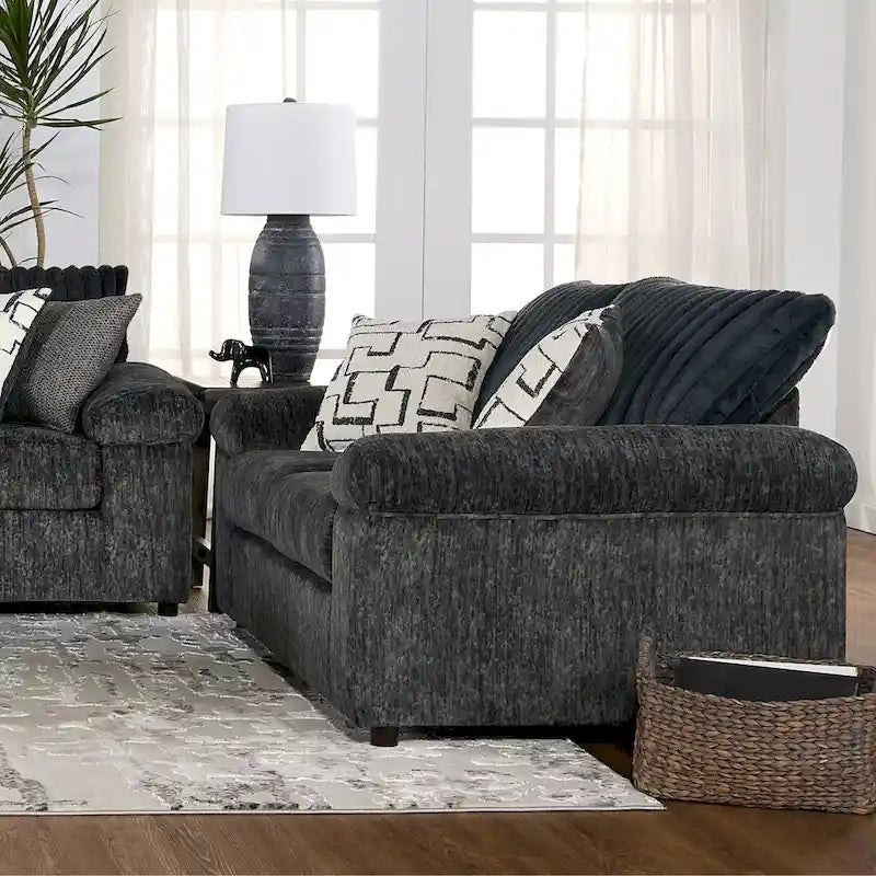 Roundhill Furniture Nason Wide Wale Corduroy Sofa, Loveseat, and Cuddle Chair Set