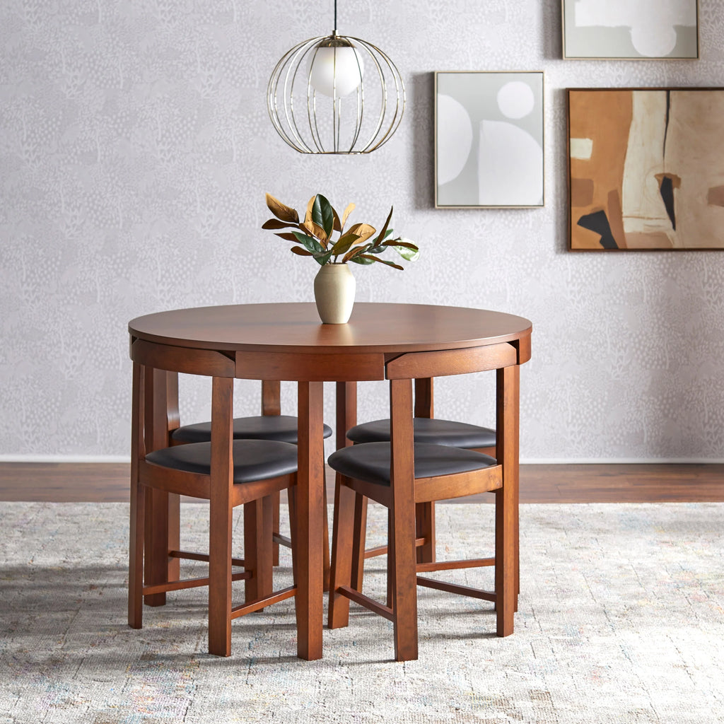 Set da pranzo rotondo compatto Harrisburg Tobey da 5 pezzi