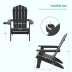 Bonosuki Set of 2 Folding Adirondack Chair Patio Fire Pit Chair