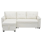 Divano componibile convertibile reversibile con letto estraibile, chaise longue con contenitore nascosto e gambe durevoli