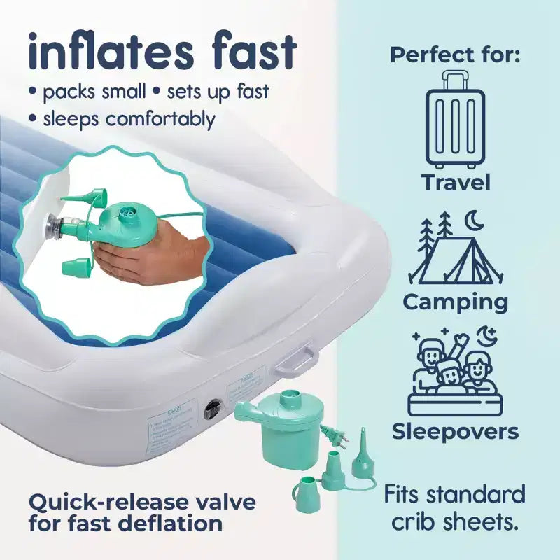 Hiccapop Inflatable Toddler Bed - Gray