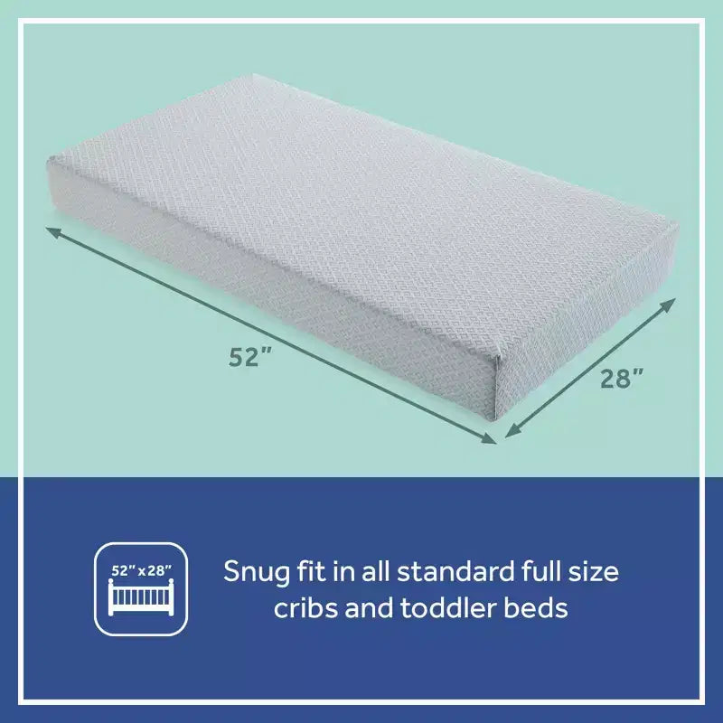 Sealy OMNI-Breathe Breathable & Sustainable Foam Crib Mattress PVC-Free - White
