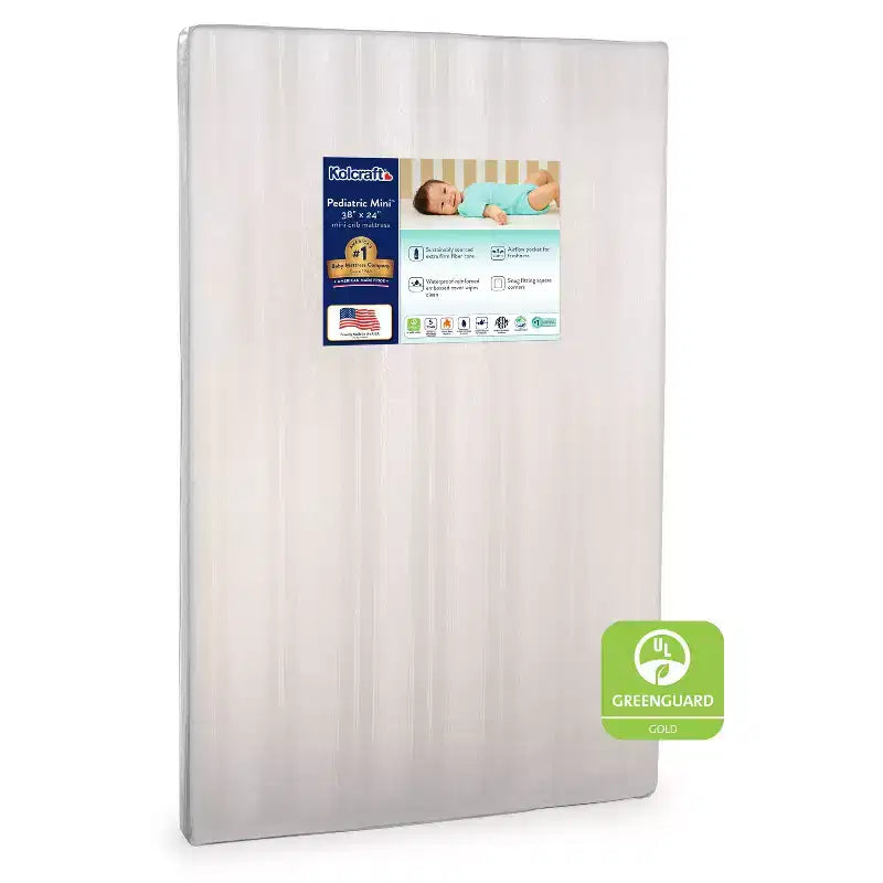 Materasso per culla Kolcraft Mini impermeabile - 38"x24": Ultra rigido, ipoallergenico, schiuma di poliestere, 1,6 kg