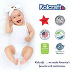 Materasso per culla Kolcraft Mini impermeabile - 38"x24": Ultra rigido, ipoallergenico, schiuma di poliestere, 1,6 kg