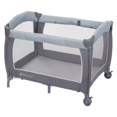 Baby Trend Lil Snooze Deluxe III Nursery Center Playard For Twins - Cozy Gray: Metal Frame, Foam Filling, 30 lbs Capacity
