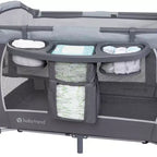 Baby Trend Lil Snooze Deluxe III Nursery Center Playard For Twins - Cozy Gray: Metal Frame, Foam Filling, 30 lbs Capacity