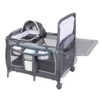 Baby Trend Lil Snooze Deluxe III Nursery Center Playard For Twins - Cozy Gray: Metal Frame, Foam Filling, 30 lbs Capacity
