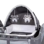 Baby Trend Lil Snooze Deluxe III Nursery Center Playard For Twins - Cozy Gray: Metal Frame, Foam Filling, 30 lbs Capacity