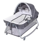 Baby Trend Lil Snooze Deluxe III Nursery Center Playard For Twins - Cozy Gray: Metal Frame, Foam Filling, 30 lbs Capacity