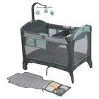 Graco Pack 'n Play Change 'n Carry Playard - Manor: Locking Wheels, Changing Table, Baby Mobile, Carrying Bag