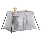 BABYBJÖRN Travel Crib Light - Light Silver: Carrying Bag, Steel Frame, Folds for Easy Transport