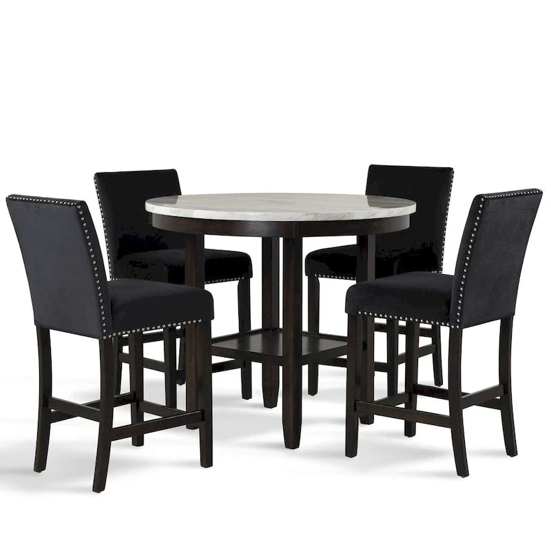 Set da 5 pezzi rotondo da bancone Reginald New Classic Furniture