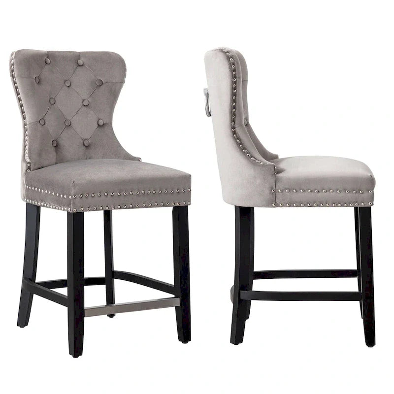 Sgabello da bancone Carter 24 Wingback Tufted Nailhead (set da 2)