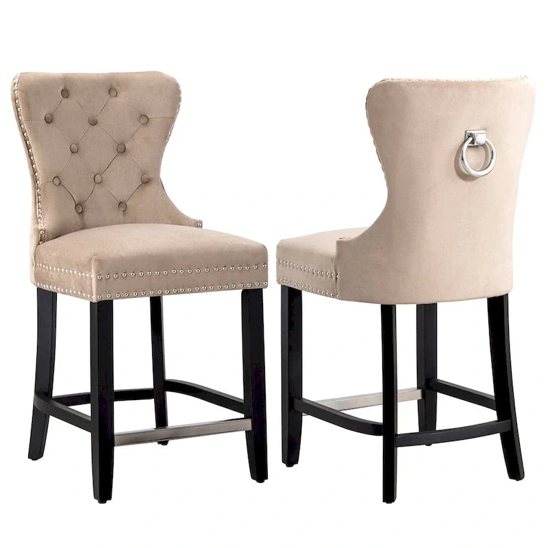 Sgabello da bancone Carter 24 Wingback Tufted Nailhead (set da 2)
