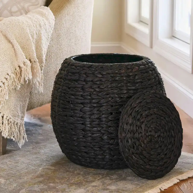 Tavolino Contenitore a Cesto in Vimini Intrecciato a Mano Household Essentials - 17.0L x 17.0W x 19.0H