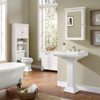 Crosley Lydia Wall Cabinet with Mirror Warm White